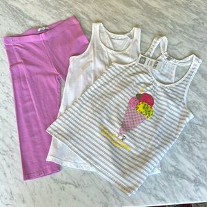 NWT Okaidi Outfit - 3/4 Length Leggings & 2 Tank Tops